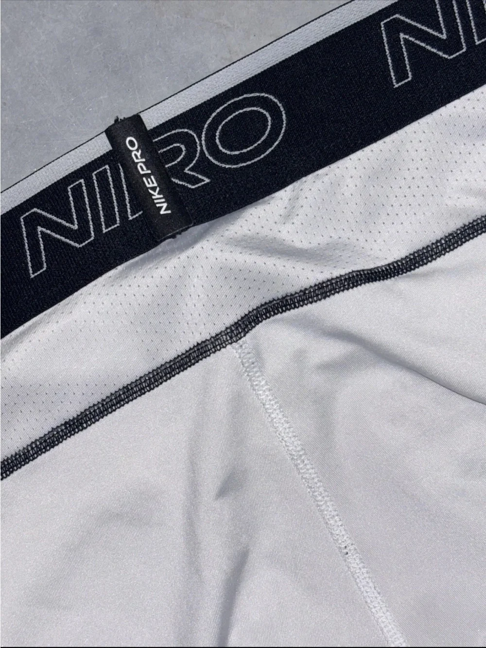 Nike Pro Dri-Fit Compression Tights Mens SZ.L White Athletic Training Pants